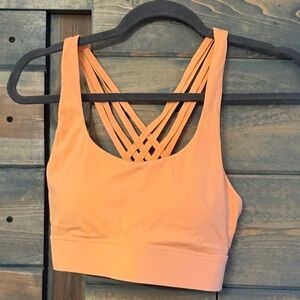ZYIA tangerine cream weave Sports Bra (M) new with tags
